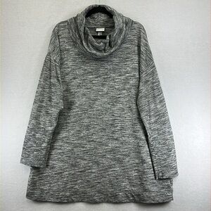 Ava & Viv Knit Tunic Top Sweater Women’s 2X Heathered Gray Cowl Comfy Warm Nice!